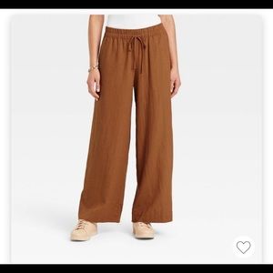 High Rise Wide Leg Linen Pull on Pants from A New Day